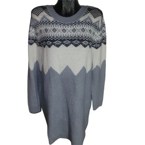Charlie Paige Fair Isle Style Patterned Knit Sweater Dress Size XL